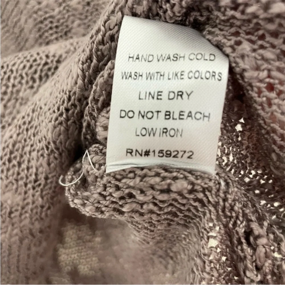 New Lavender Loose Knit Oversized Tunic Sweater Cream Star Print Size Medium - Picture 9 of 10